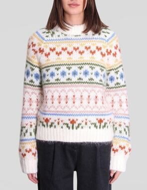 Samsøe Samsøe Simones Mohair Wool Fair Isle Jacquard Sweater M